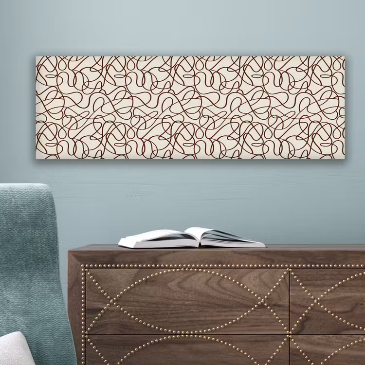 Beige - Lijnen - Donkerbruin canvas 2cm klein 828 -sfeer4