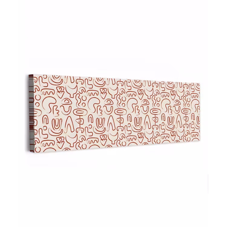 Beige - Vormen - Rood - Patroon canvas 2cm klein 828 -z3d