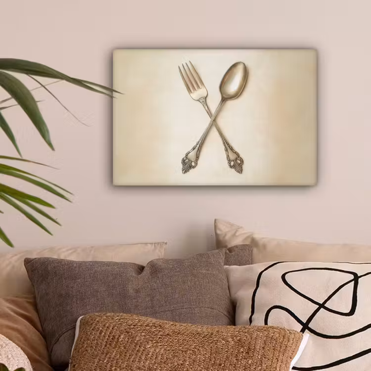 Beige - Vintage - Bestek canvas 2cm klein -sfeer1