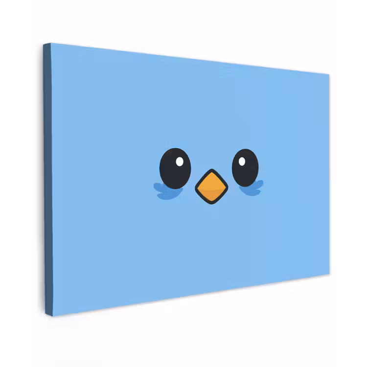 Vogel - Blauw - Eenvoudig canvas 2cm klein -z3d