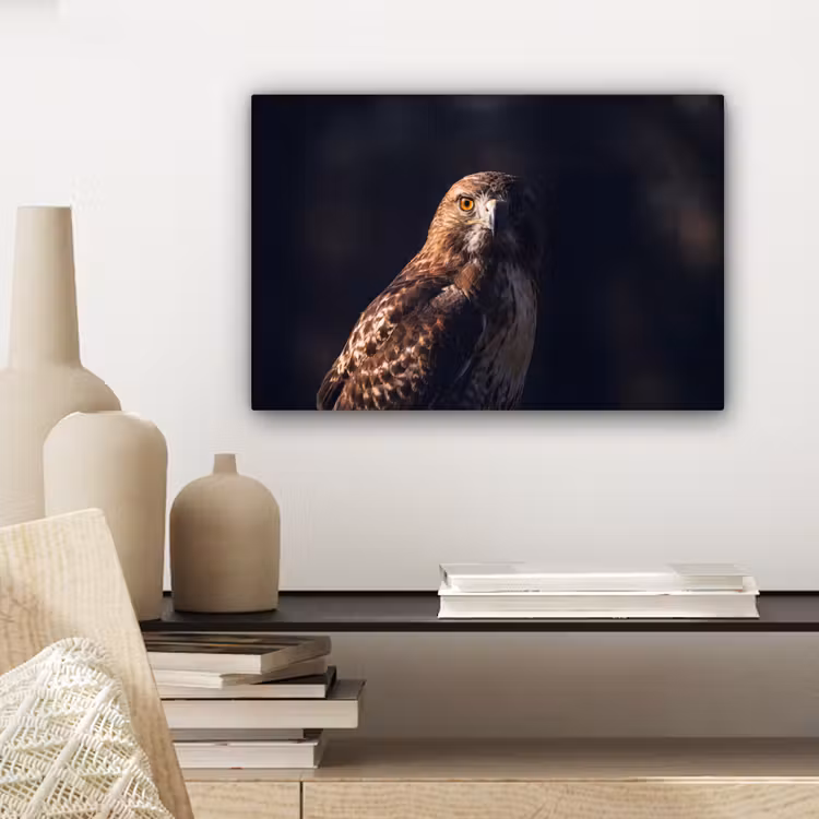 Roofvogel - Buizerd - Bruin canvas 2cm klein -sfeer6