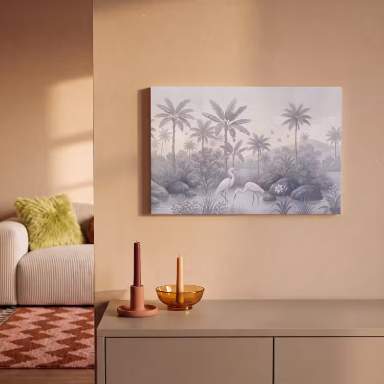 Vogel - Water - Tropisch - Natuur - Blauw canvas 2cm klein -sfeer1