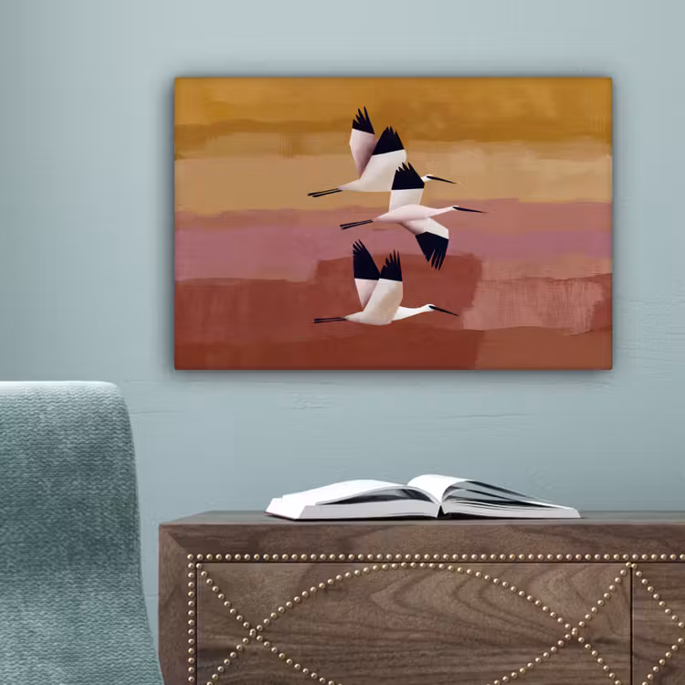 Vogels - Snavel - Abstract canvas 2cm klein -sfeer4