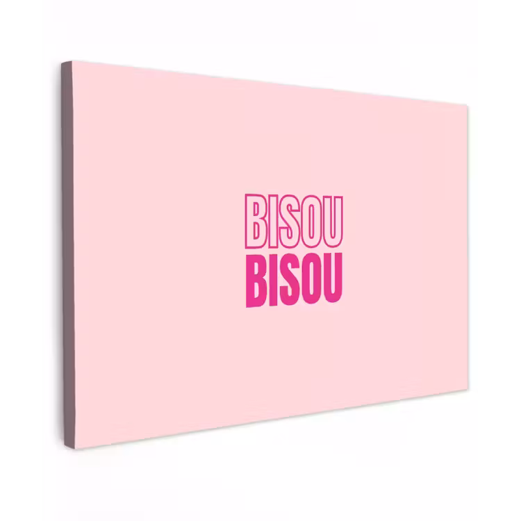 Bisou - Roze - Minimalistisch canvas 2cm klein -z3d