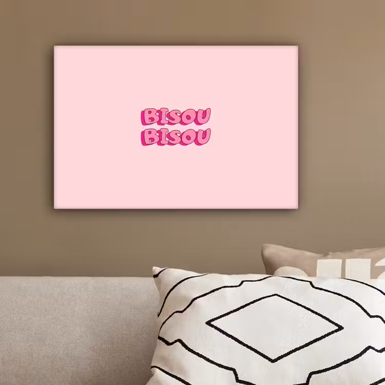 Bisou - Roze - Schaduw canvas 2cm klein -sfeer1