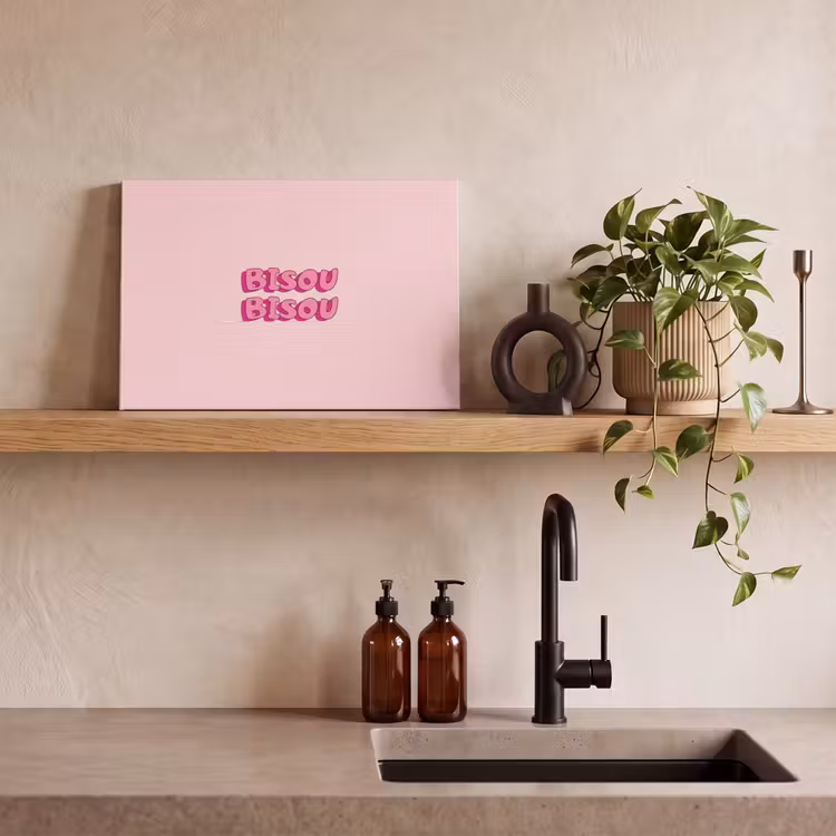 Bisou - Roze - Schaduw canvas 2cm klein -sfeer3