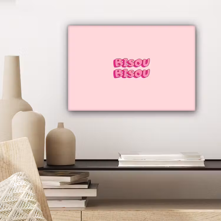 Bisou - Roze - Schaduw canvas 2cm klein -sfeer6