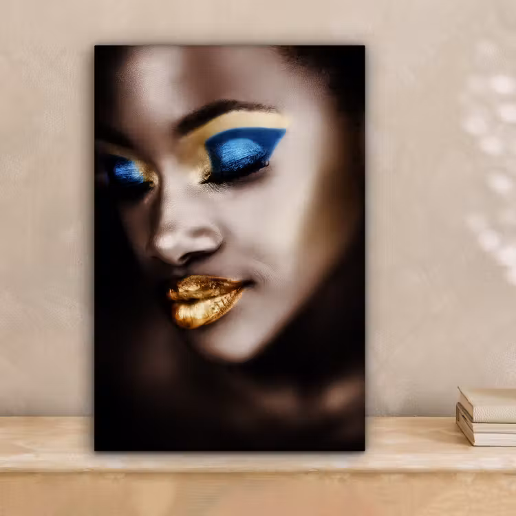 Black and Gold - Vrouw - Make up canvas 2cm klein -sfeer1
