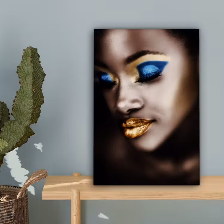 Black and Gold - Vrouw - Make up canvas 2cm klein -sfeer4