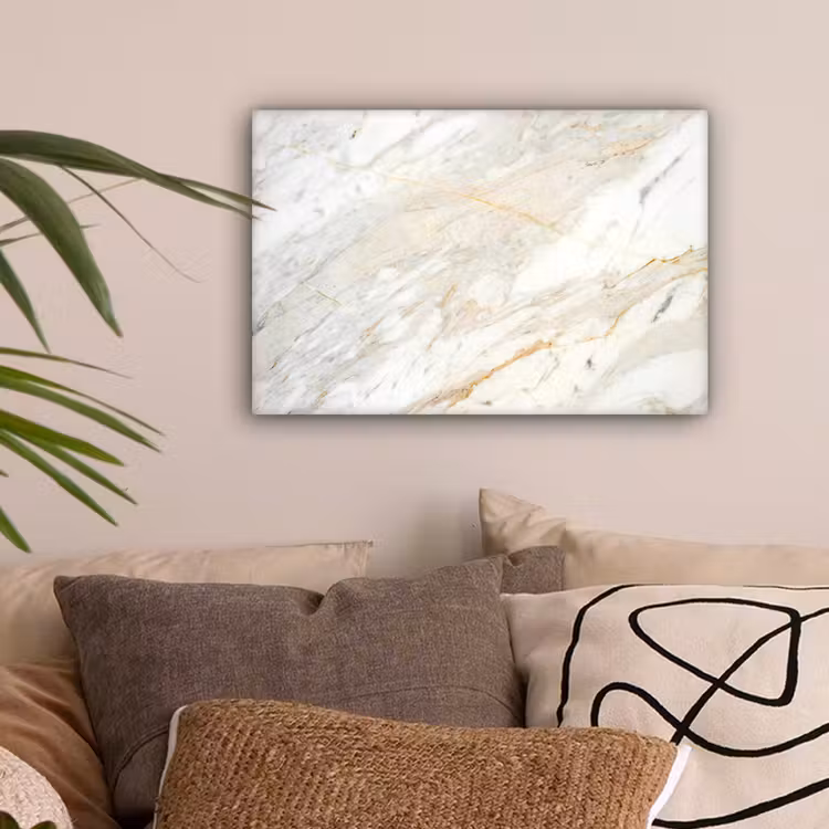 Zwart-wit foto van marmer canvas 2cm klein -sfeer1