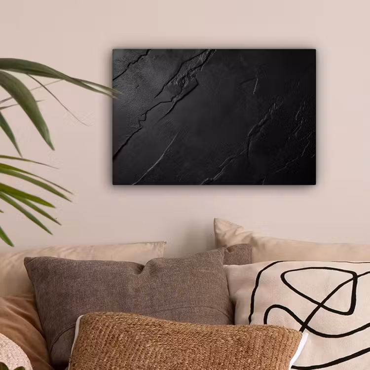 Zwart - Steen - Beton canvas 2cm klein -sfeer1