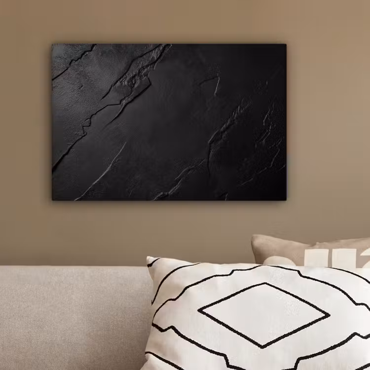 Zwart - Steen - Beton canvas 2cm klein -sfeer3