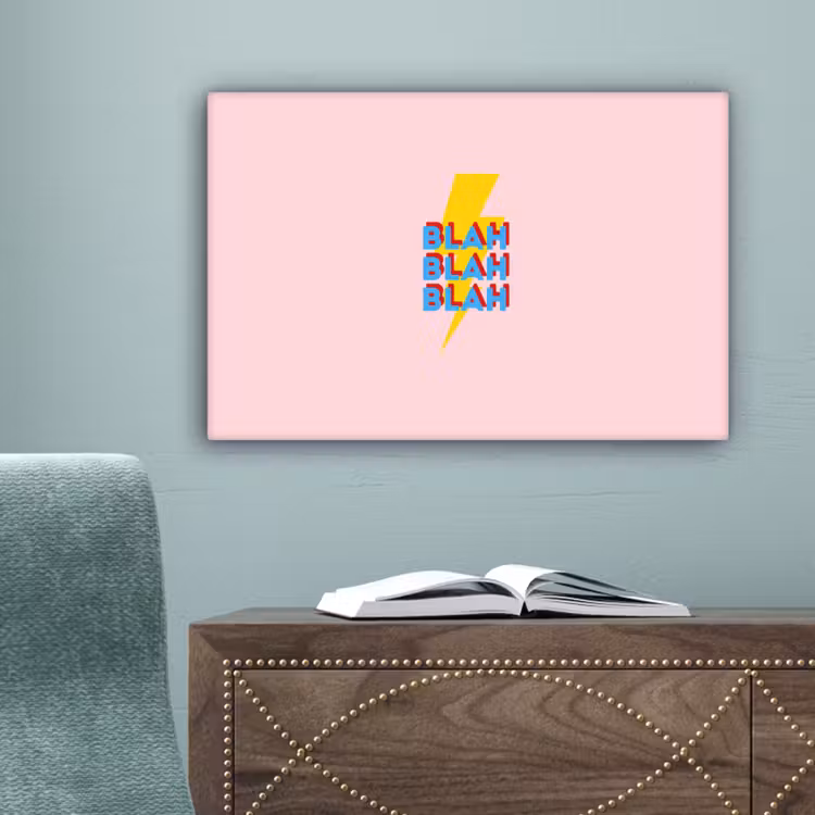 Blah - Bliksem - Roze canvas 2cm klein -sfeer4