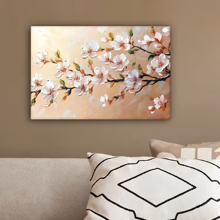 Bloesemtakken - Schilderachtig - Roze canvas 2cm klein -sfeer3