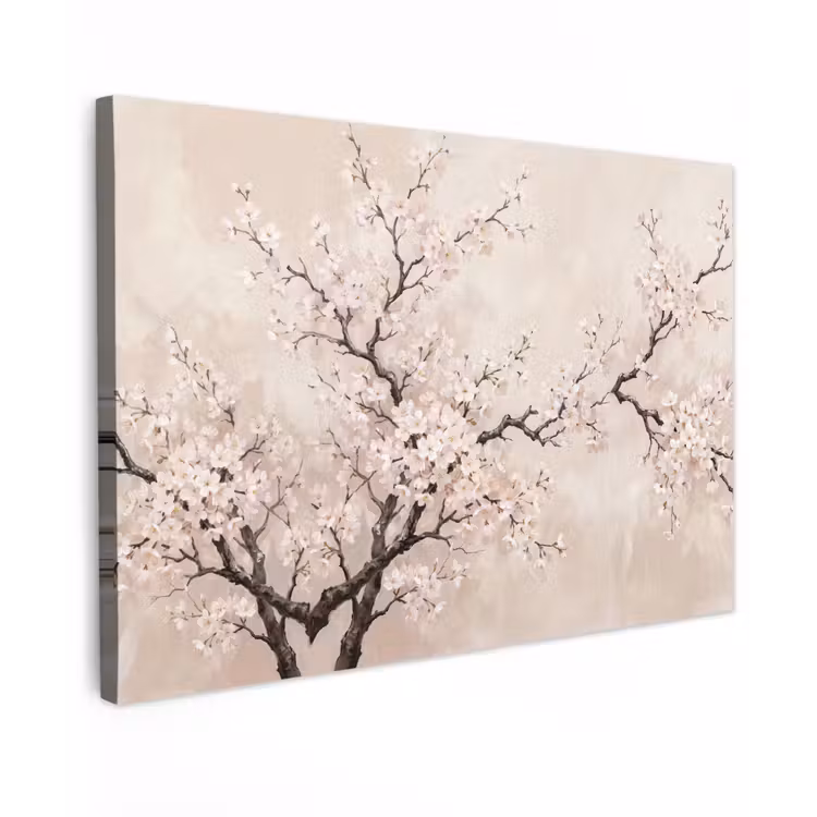 Bloesem - Illustratie - Taupe canvas 2cm klein -z3d