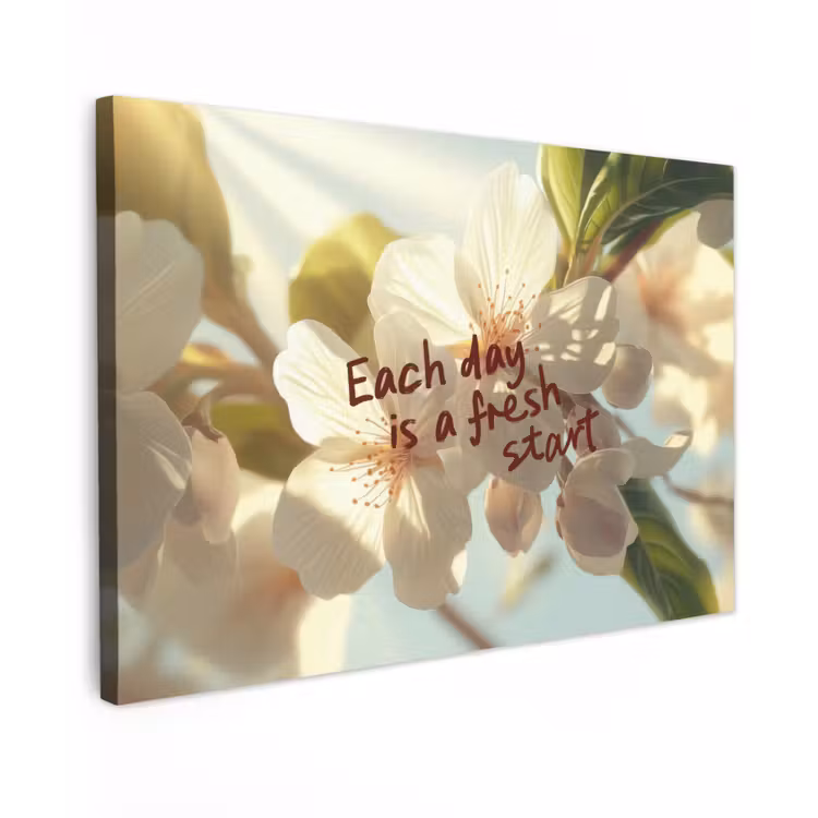 Bloesems - Zonlicht - Quote - Wit canvas 2cm klein -z3d