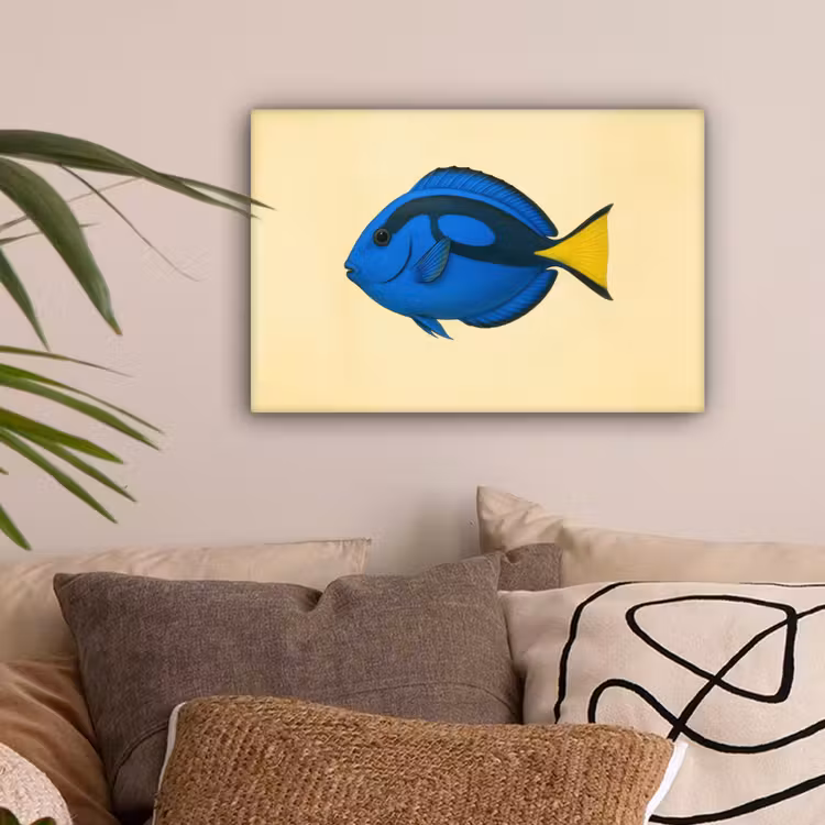 Blauw - Dory - Vis - Staartvin canvas 2cm klein -sfeer1
