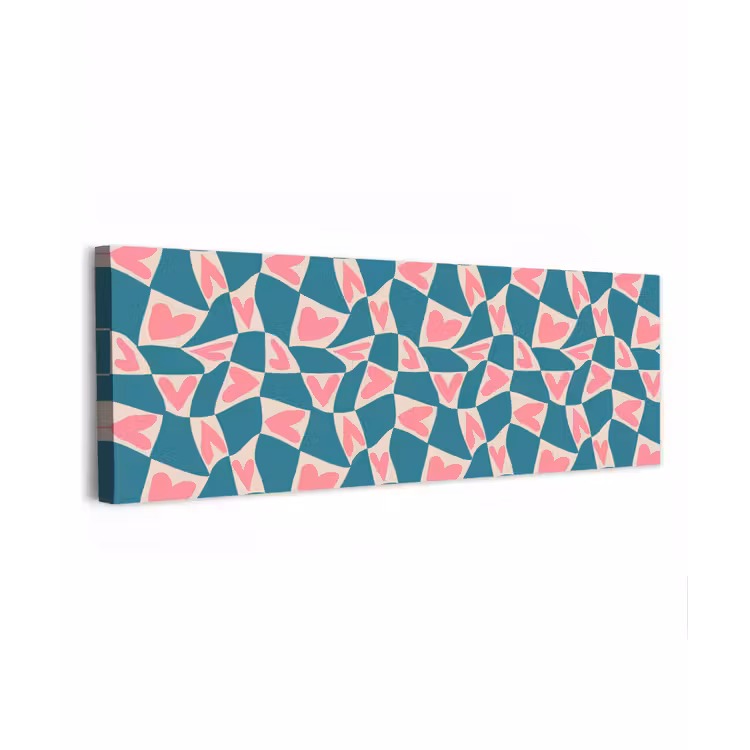 Blauw - Vlakken - Patroon - Hartjes canvas 2cm klein 828 -z3d
