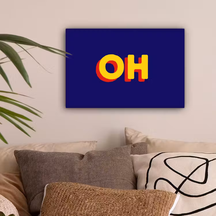 Blauw - Geel - OH - Schaduw canvas 2cm klein -sfeer1