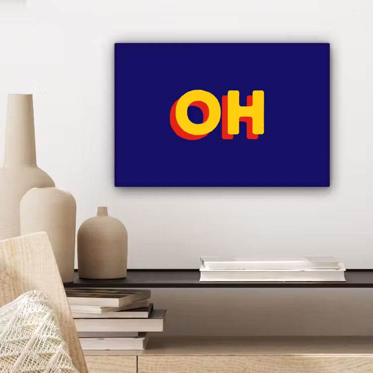 Blauw - Geel - OH - Schaduw canvas 2cm klein -sfeer6
