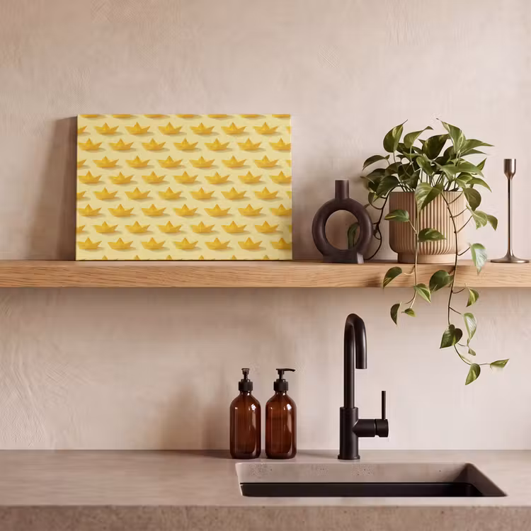 Bootjes - Origami - Creatief - Geel canvas 2cm klein 34 -sfeer3