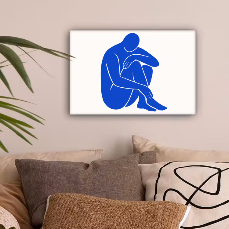 Lichaam - Abstract - Blauw canvas 2cm klein -sfeer1