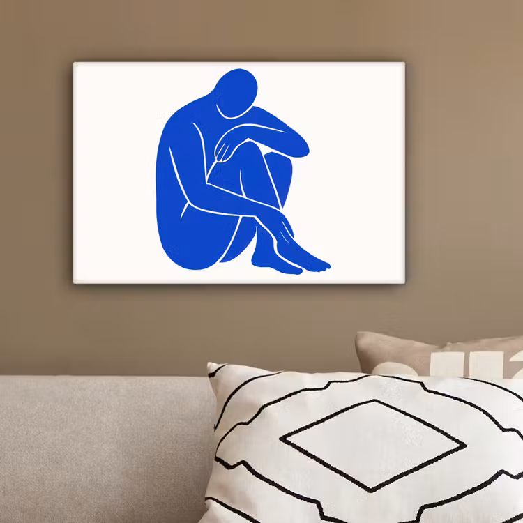 Lichaam - Abstract - Blauw canvas 2cm klein -sfeer3