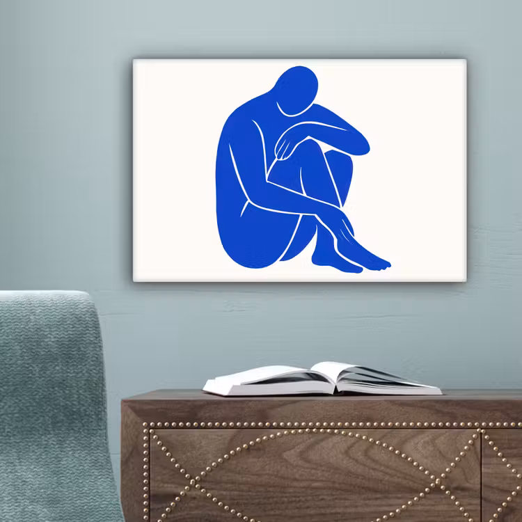 Lichaam - Abstract - Blauw canvas 2cm klein -sfeer4