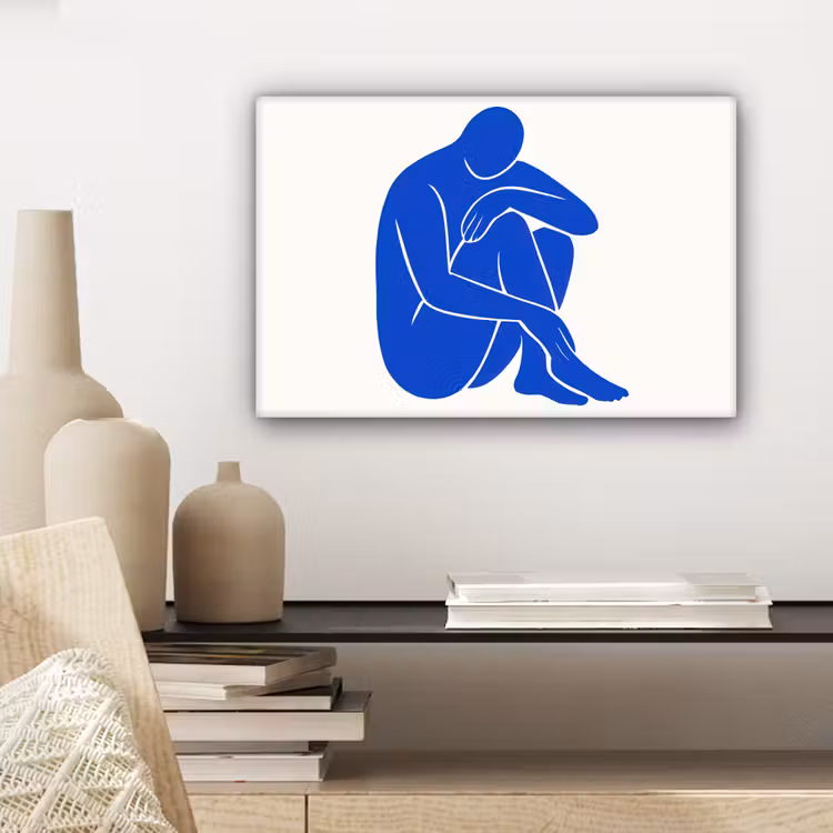 Lichaam - Abstract - Blauw canvas 2cm klein -sfeer6
