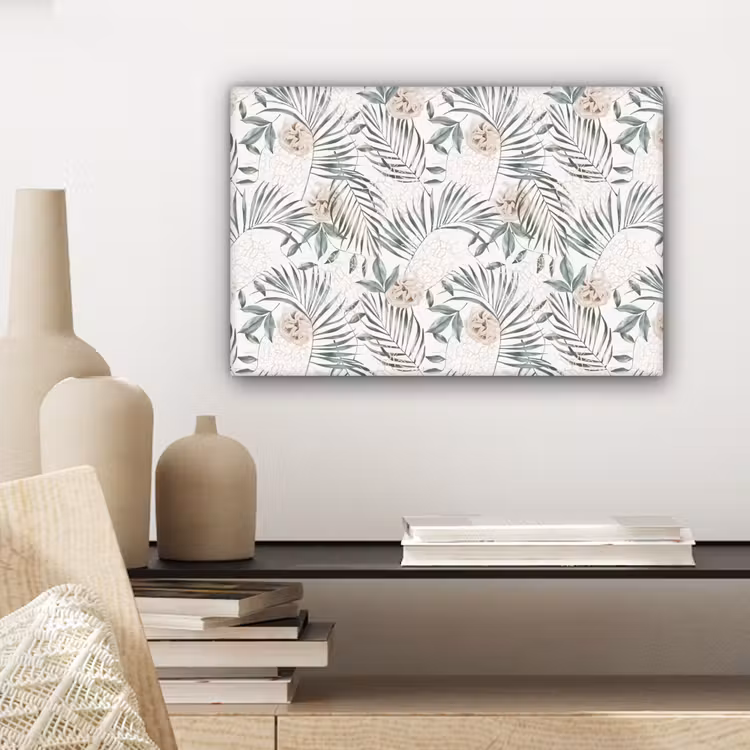 Bohemian - Bloemen - Bladeren - Jungle - Tropical canvas 2cm klein -sfeer6