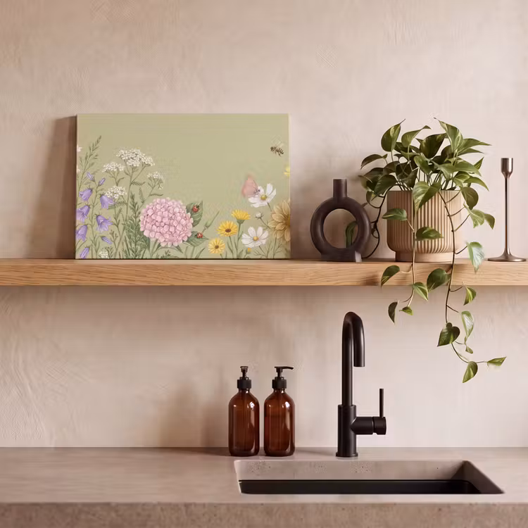 Botanisch - Bloemen - Kleurrijk canvas 2cm klein -sfeer3