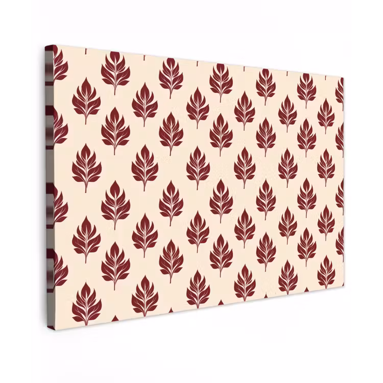 Botanisch - Patroon - Bordeaux canvas 2cm klein 34 -z3d