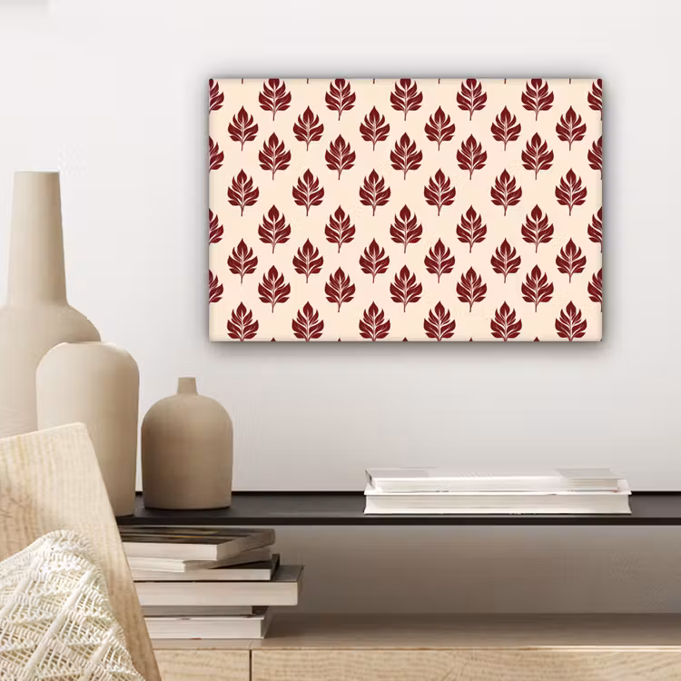 Botanisch - Patroon - Bordeaux canvas 2cm klein 34 -sfeer6