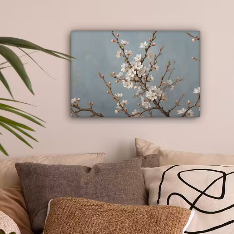 Botanisch - Stilleven - Blauw canvas 2cm klein -sfeer1