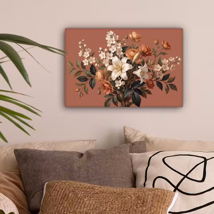 Boeket - Retro - Kleurrijk canvas 2cm klein -sfeer1