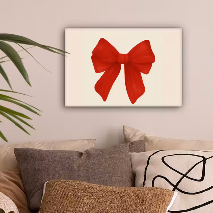 Strik - Symmetrisch - Rood - Lint canvas 2cm klein -sfeer1