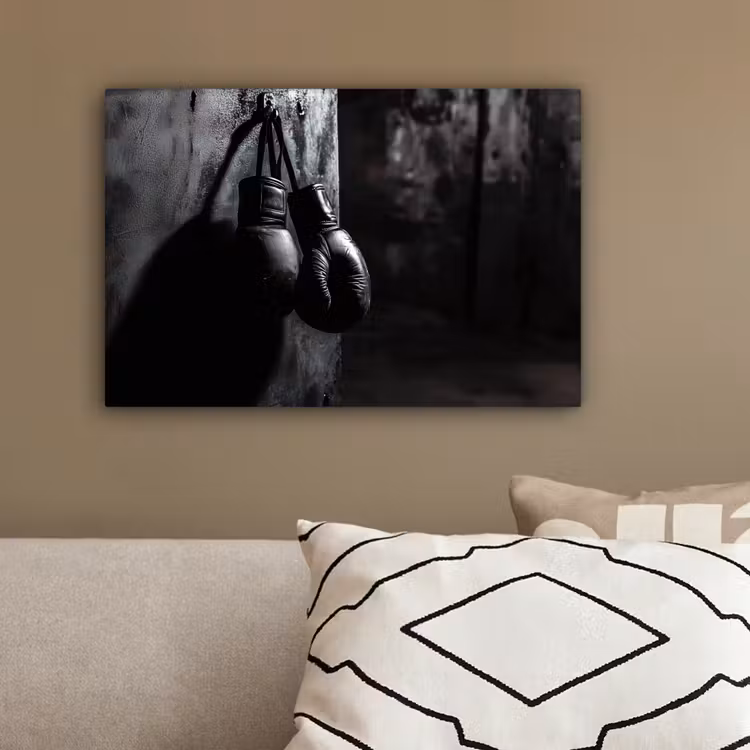 Bokshandschoenen - Muur - Duister - Zwart canvas 2cm klein -sfeer3