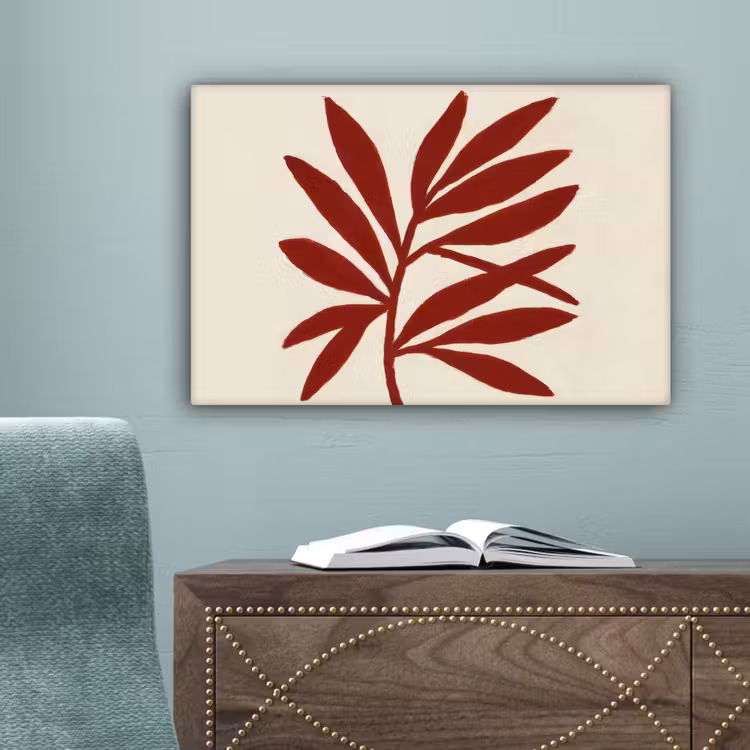 Tak - Bladeren - Rood canvas 2cm klein -sfeer4
