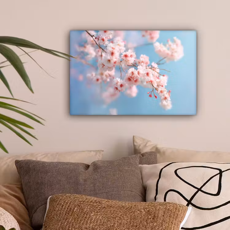 Takken - Bloesems - Roze canvas 2cm klein -sfeer1