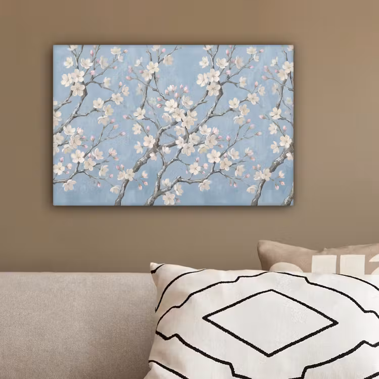 Takken - Kersenbloesem - Blauw canvas 2cm klein -sfeer3