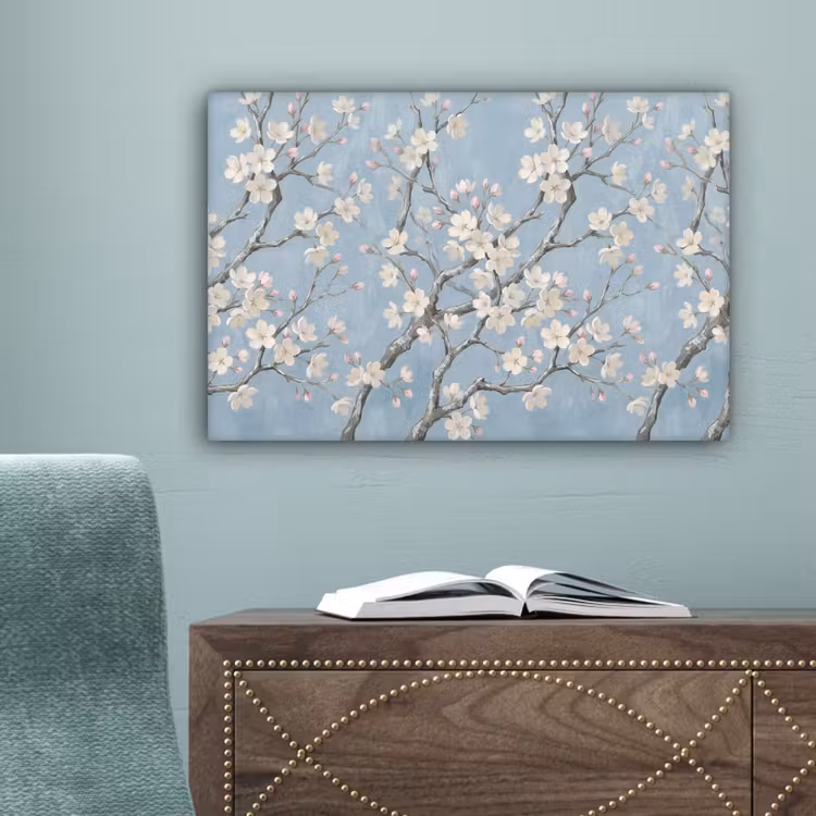 Takken - Kersenbloesem - Blauw canvas 2cm klein -sfeer4