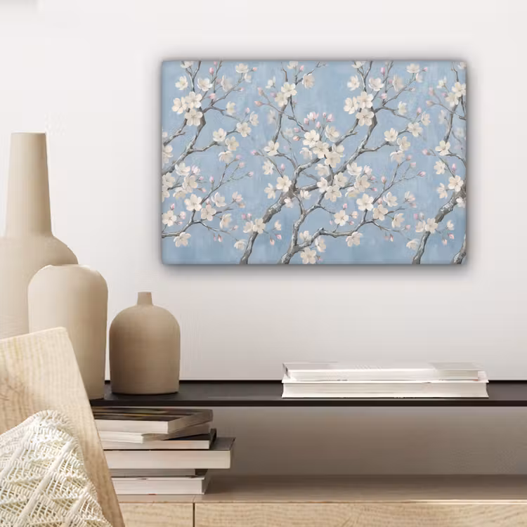 Takken - Kersenbloesem - Blauw canvas 2cm klein -sfeer6