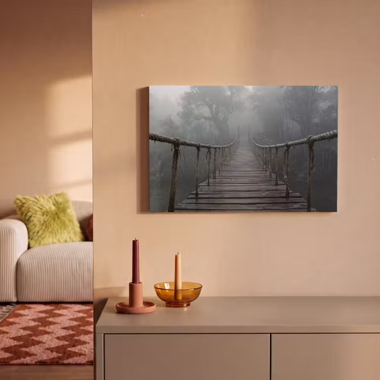 Brug - Jungle - Mist - Natuur canvas 2cm klein -sfeer1