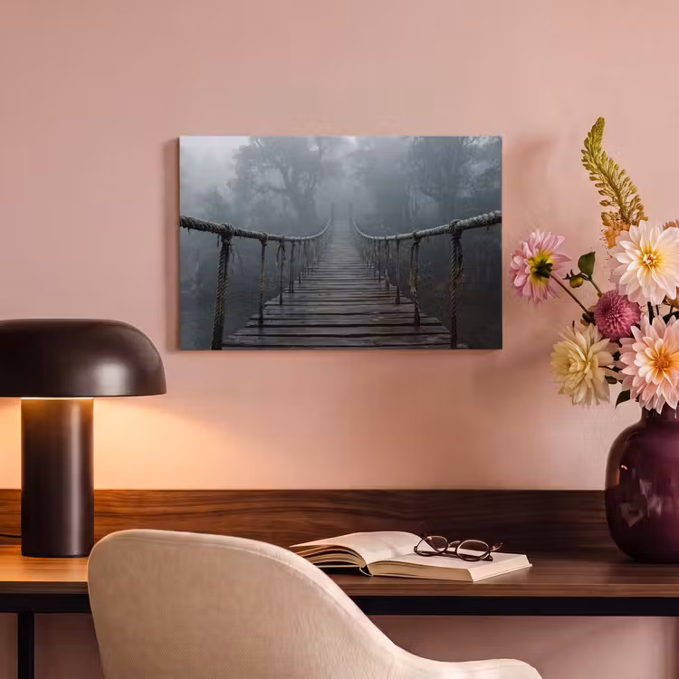 Brug - Jungle - Mist - Natuur canvas 2cm klein -sfeer4