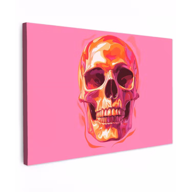 Felroze - Tanden - Schedel canvas 2cm klein -z3d
