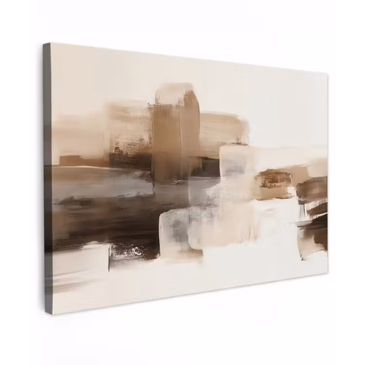 Penseelstreken - Abstract landschap - Rust canvas 2cm klein -z3d