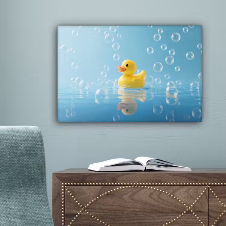Bubbels - Badeend - Geel canvas 2cm klein -sfeer4