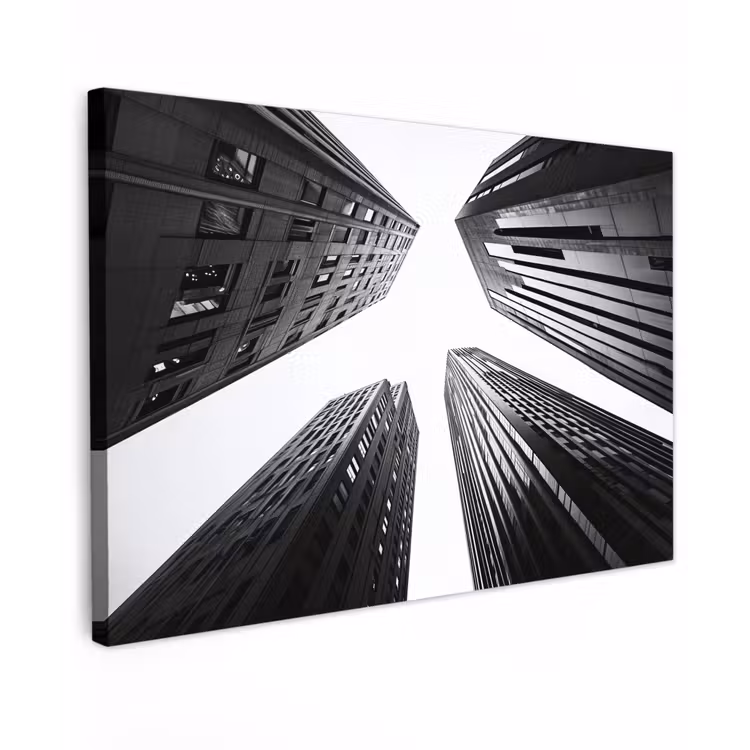 Gebouwen - Lucht - Zwart canvas 2cm klein -z3d