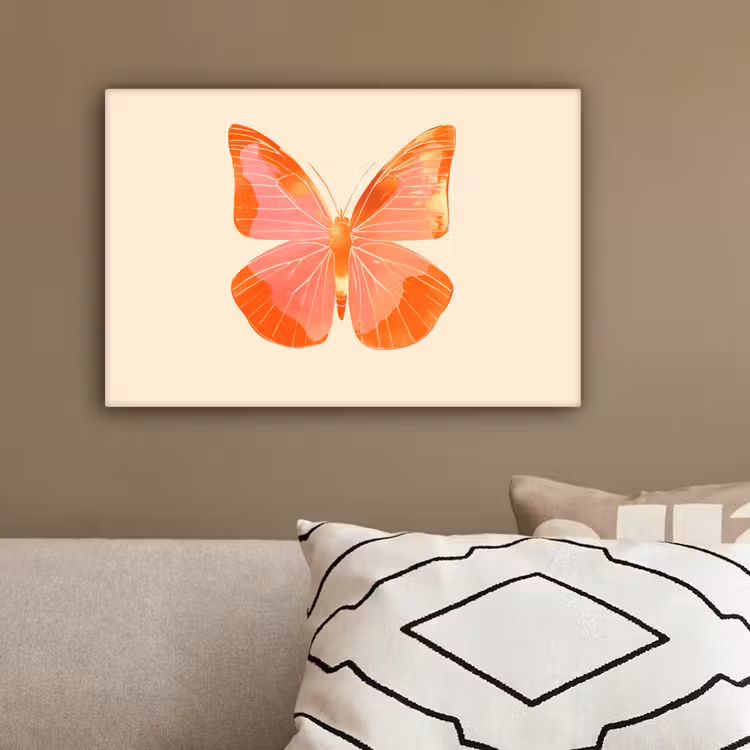 Vlinder - Minimalistisch - Roze canvas 2cm klein -sfeer3