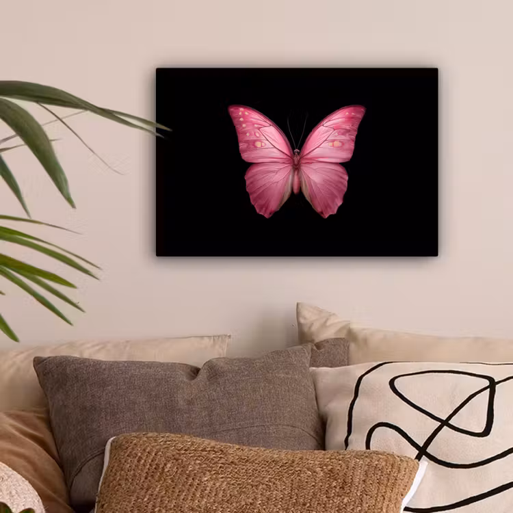 Vlinder - roze - Elegant canvas 2cm klein -sfeer1